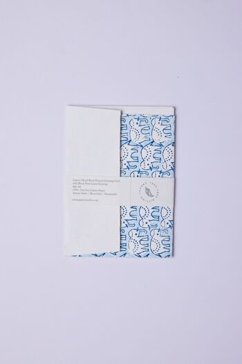 Carte de Voeux Imprimée Bloc Main - GC Elly Bleu Classique 1