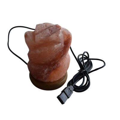 Lampada USB di sale himalayano a fiore