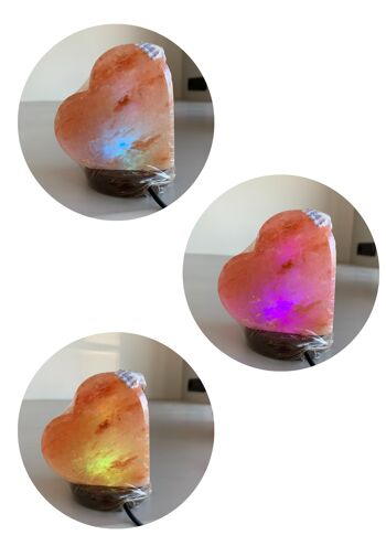 Lampe USB au sel de l'Himalaya en forme de coeur 3