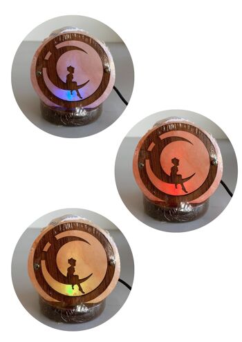 Lampe USB au sel de l'Himalaya sur fond de lune 3