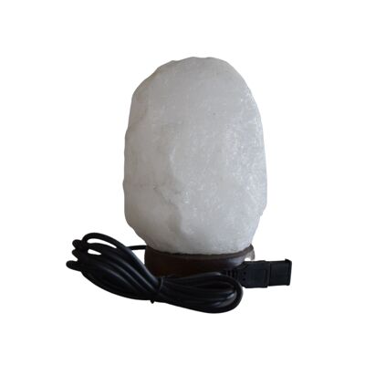 Lampada USB di sale himalayano grezza bianca