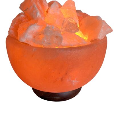 Himalayan salt brazier lamp with nuggets