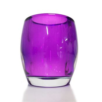 Bougeoirs/photophores ovales en verre Bolsius violet 1