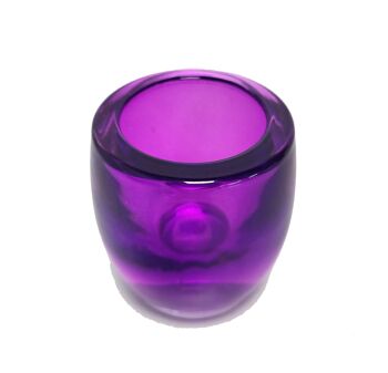 Bougeoirs/photophores ovales en verre Bolsius violet 2