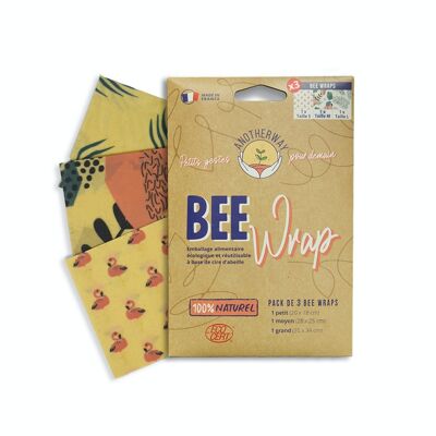 Bee Wrap - Involucri alimentari riutilizzabili - Design tropicale