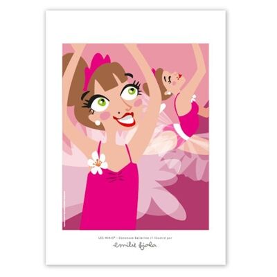 Dekoratives Poster A4 Kind - Tänzerin / Ballerina