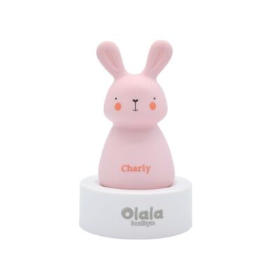 Night light - Lapin Charly - induction charging - pink