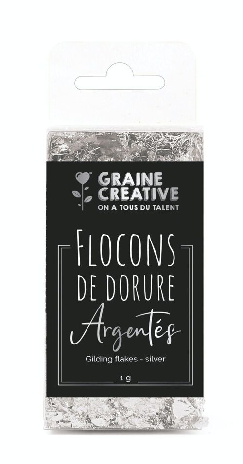 FLOCON DE FEUILLE COULEUR  ARGENT 1 Gramme