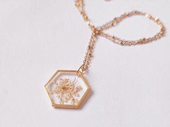 Collier de fleurs Dainty Golden Queen Anne style miel 2