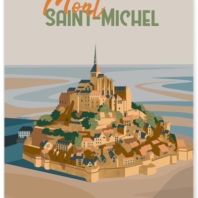 Cartel de la ciudad de Mont-Saint-Michel 2