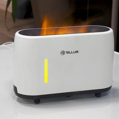 Tellur Flame aroma diffuser, 240ml, 12 hours, remote control, white