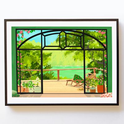 Poster Il Lago Verde rilassante vegetazione formato A3