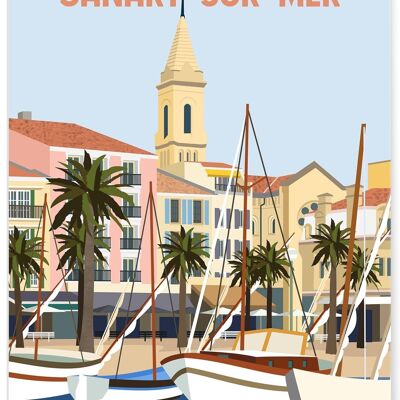 Cartel de la ciudad de Sanary-sur-Mer