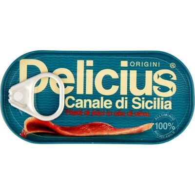 Delicius - Filetes de anchoa de canal siciliana en aceite de oliva
