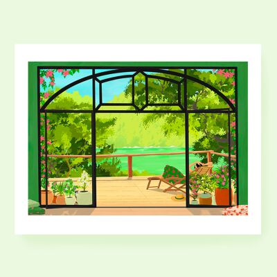 Poster The Green Lake relaxing vegetation A4 format