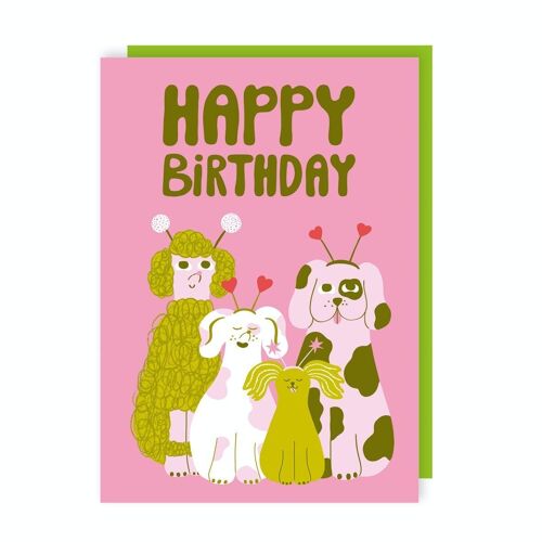 Deely Cats Birthday Card Pack of 6