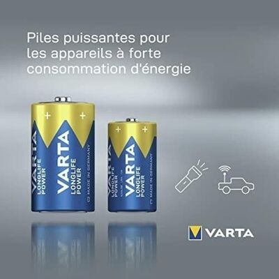 VARTA - BATTERIES LONGLIFE Power LR14 - C Bx2