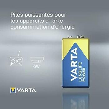 VARTA - PILES LONGLIFE Power 9V 6LR61 Bx2 2