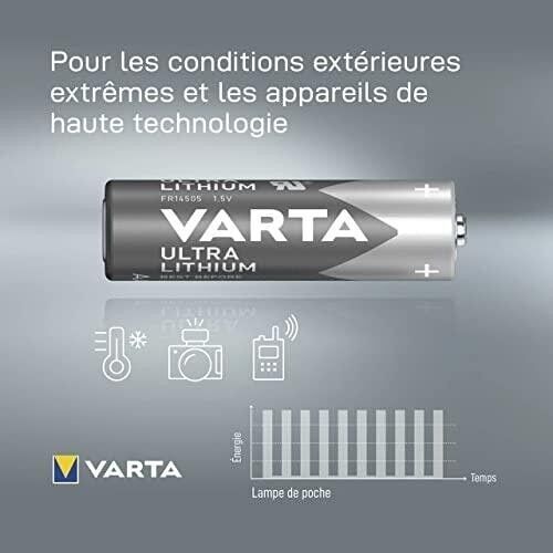 VARTA - PILES ULTRA LITHIUM AA LR06 PROFESSIONAL Bx4p
