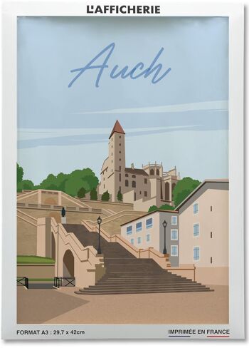 Affiche illustration de la ville de Auch 2