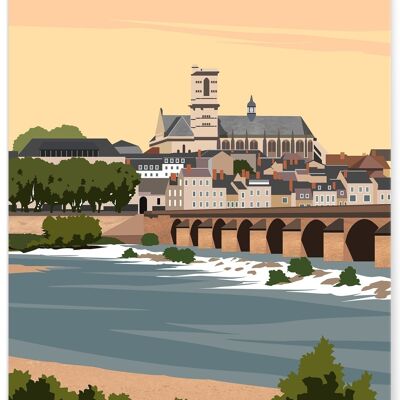 Affiche illustration de la ville de Nevers