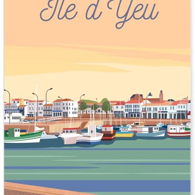 Illustration poster of the Ile d'Yeu - Port Joinville