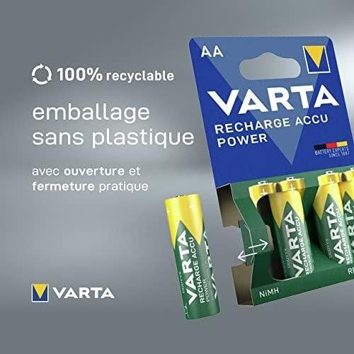 Blister de 4 piles rechargeables VARTA LR06 / AA