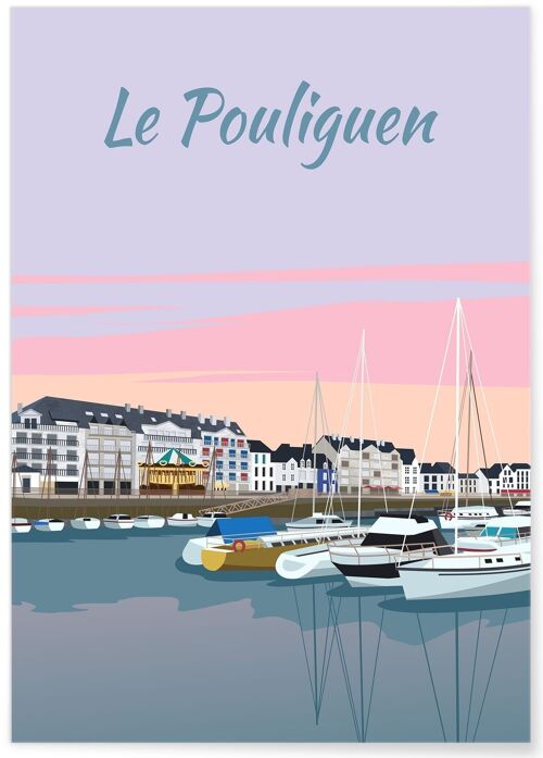 Affiche illustration de la ville Le Pouliguen