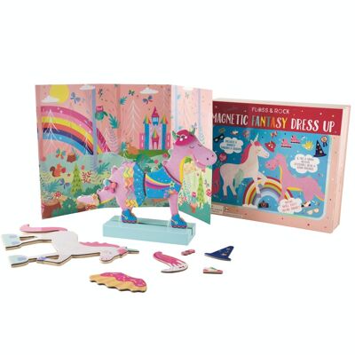 MAGNETIC DRESSES WITH UNICORN WOODEN FIGURE (2 FIG.)