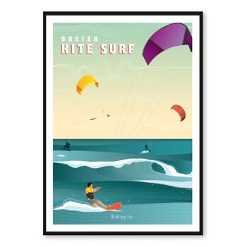 Affiche Breizh - Kite Surf 1