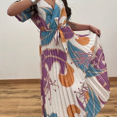 Türkisfarbenes Kleid mit Print