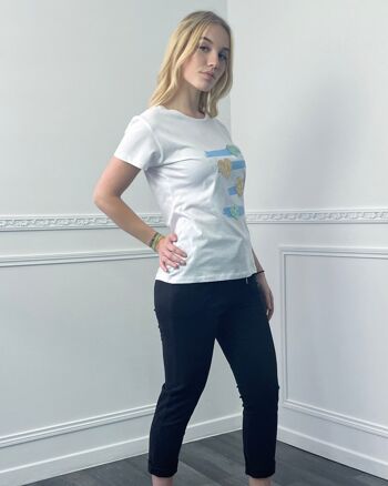 T-Shirt coeur sequins bleu 3