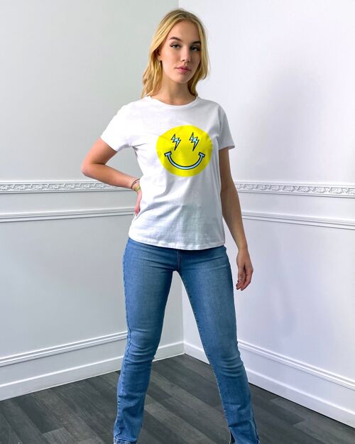 T-Shirt smiley pailleté