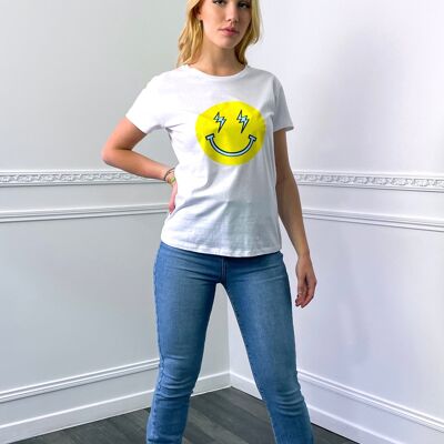 Camiseta brillo carita sonriente