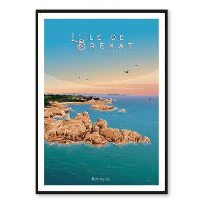 Bréhat Island poster - Il faro del pavone