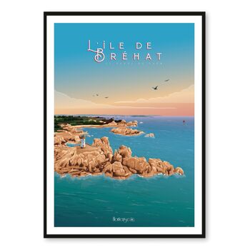 Affiche L'Île de Bréhat - Le Phare du Paon 1