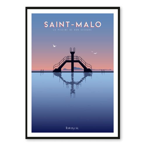 Affiche Saint-Malo - La Piscine de Bon Secours