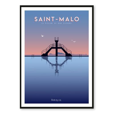 Saint-Malo poster - The Bon Secours swimming pool