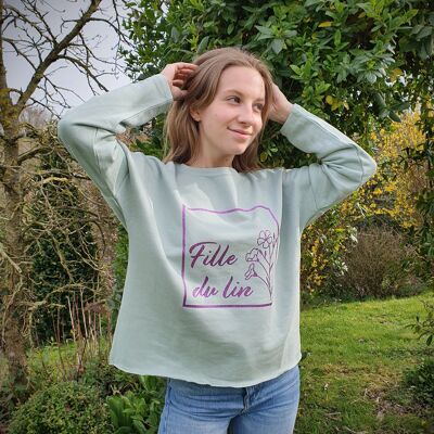 Sweat loose sauge "FILLE DU LIN" 🌿