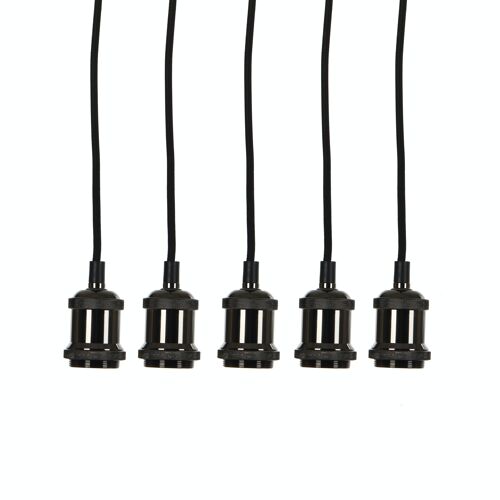 Mica Decorations - black fuga pendant lamps with 5 lamps