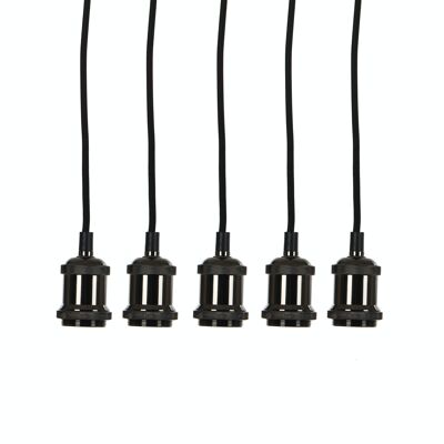Mica Decorations - suspensions fuga noires à 5 lampes