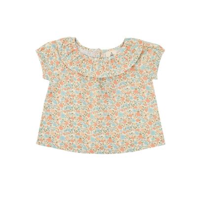 Charline-Bluse mit Hortensienblütendruck