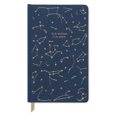 Buchleinen-Hardcover-Notizbuch – Marineblau – Es steht in den Sternen geschrieben