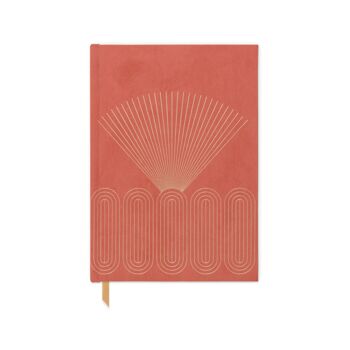 Carnet à couverture rigide en suédine - Terracotta - Radiant Rays 1