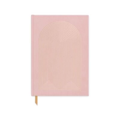 Diario con copertina rigida in camoscio - Rosa polveroso - Arcobaleno radiante