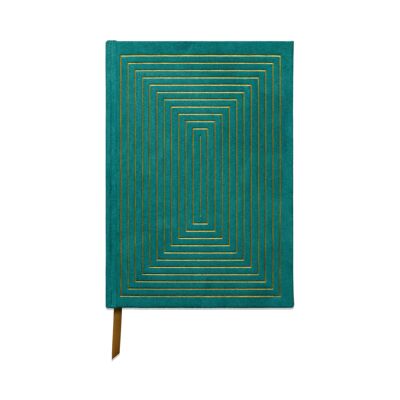 Cuaderno de tapa dura Suedette - Verde - Cajas lineales