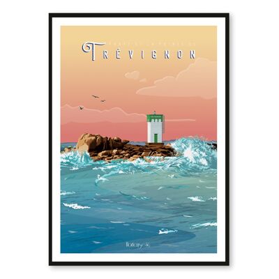 Displays the Pointe de Trévignon Lighthouse - Trégunc