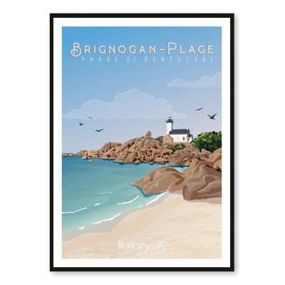 Brignogan-Plage poster - Pontusval lighthouse