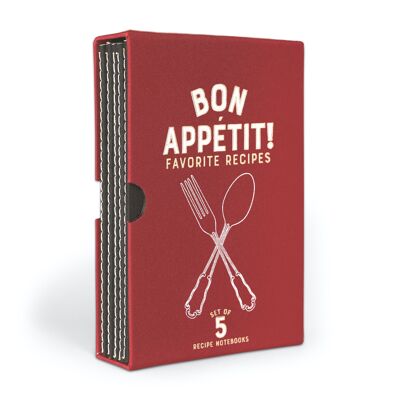 Cuadernos de recetas - Bon Apettit (juego de 5)