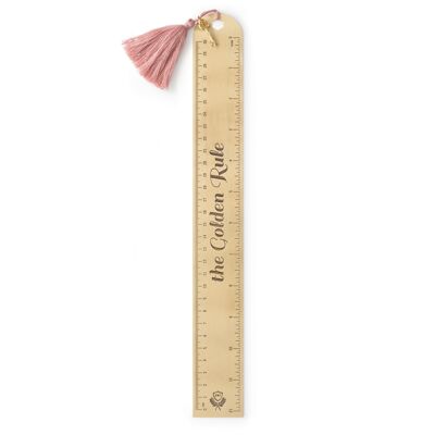 Metal Ruler (12"/30 cm) - Dusty Pink - The Golden Rule